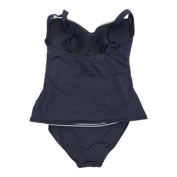 Bond-eye Australia Black White Stripe 2 Piece Tankini US Sz 10 multi fit cups - Picture 2 of 9